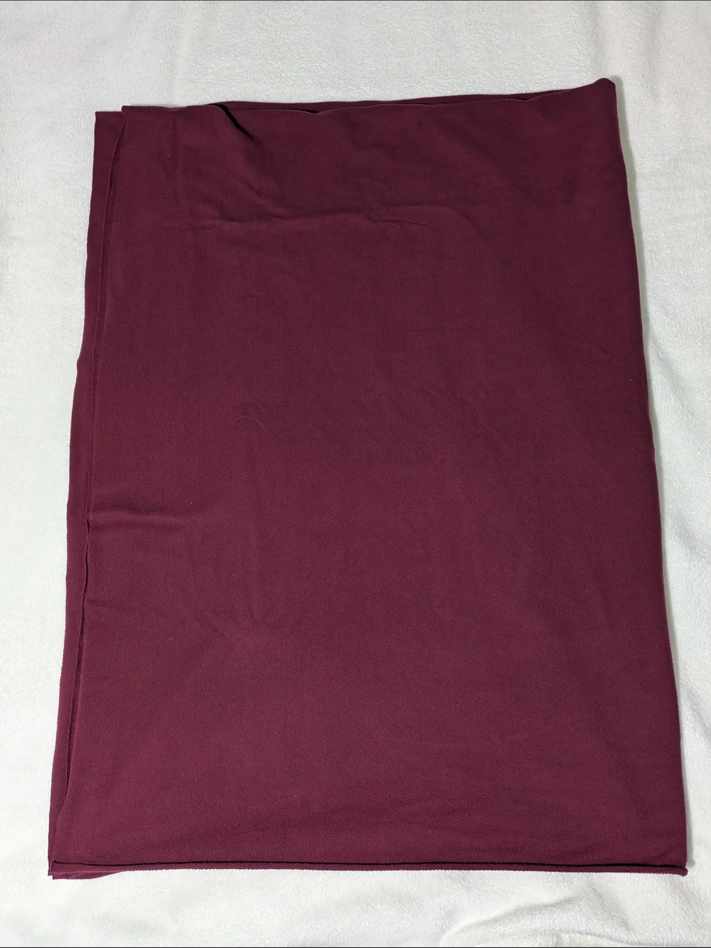 Burgundy Fleece Throw Blanket — Soft Solid Maroon Couch Blanket 48